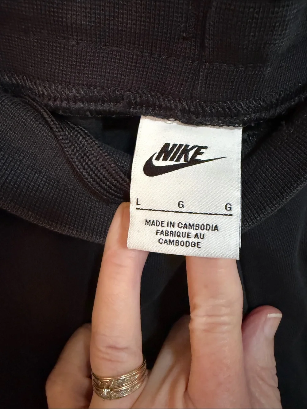 Nike Black Kids Fleece Joggers with White Swoosh